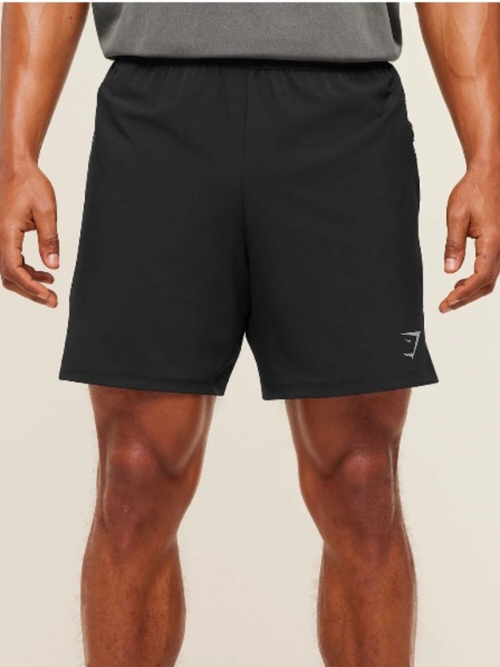 Gymshark Black Athletic Fleece Training Shorts with Subtle Shark Logo Sz Large